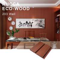 Foshan Rucca  Wooden Composite Wall Panel Decorative For House Hotel Interior 203*15mm 3D PVC Panel Board Building Panel